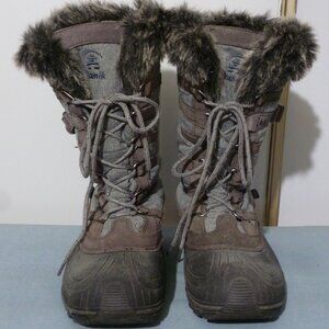 Womens Kamik SnoValley Grey Nylon Upper Thinsulate Waterproof Winter Boots SZ 10